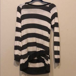 Vici Dolls dark grey and cream striped top
